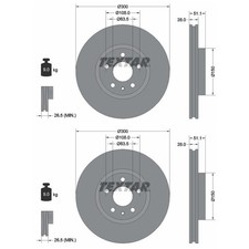 2X TEXTAR BREMSSCHEIBEN VORNE 300mm INNENBELÜFTET PASSEND FÜR FORD MONDEO |