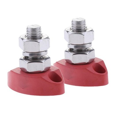 2XRed Junction Block Power Post Isolierter Anschlussbolzen Aus Edelstahl, 8 Mm