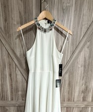 Lulus In My Dreams White Beaded Halter Dress