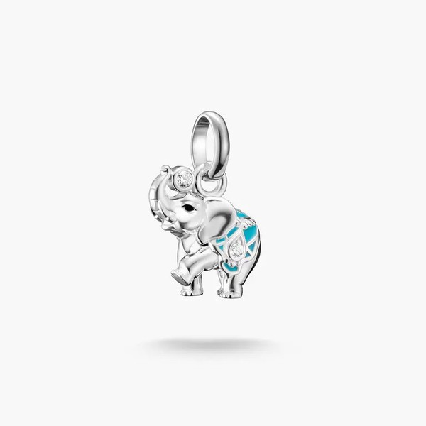 Thomas Sabo Charm AnhäNger Elefant Silber WeißE Steine Kaltemail CC1327-041-17-image