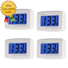 Plug in Volt Meter 4Pcs Flat US Plug AC 80-300V LCD Digital Voltmeter Voltage