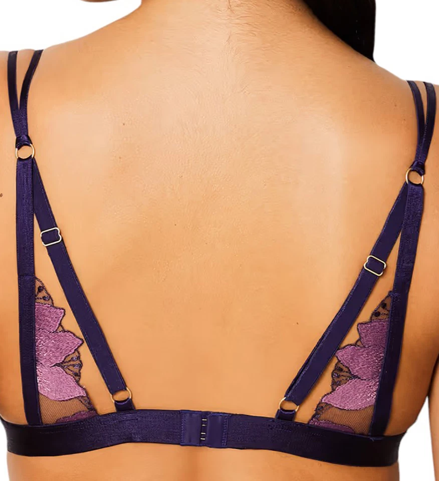 Conjunto Bralette Bordado Etam Exaltee Púrpura Talla 32B / EU 70B y Tanga Panty S Foto 3 de 4