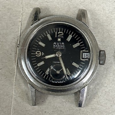 Diver Avia Marino Automatic Funktioniert RESTAURIERUNGSBEDÜRFTIG Vintage Watch