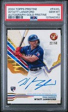 2024 Topps Pristine Auto #PAWL Wyatt Langford Gold Pristine #22/50 RC PSA 10