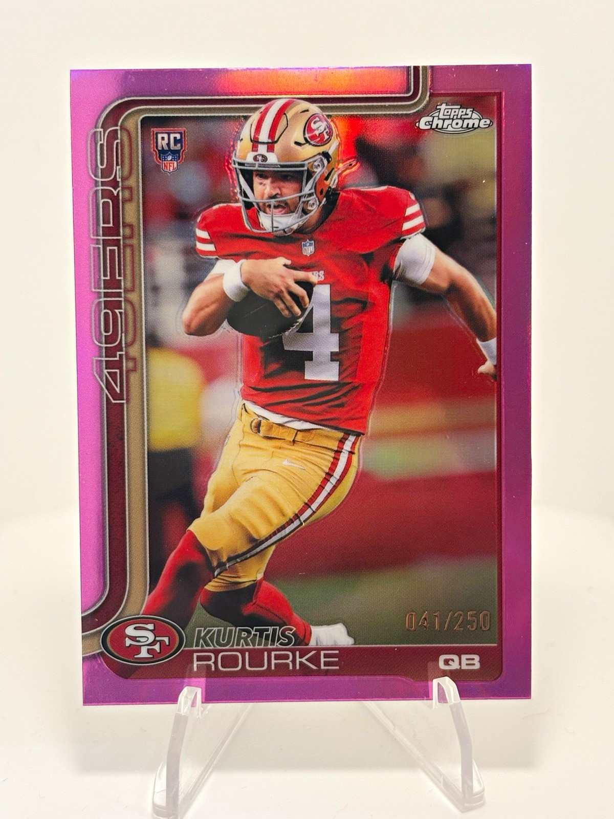 Topps 2025 Topps Chrome Kurtis Rourke Pink Refractor #307 /250 49ers