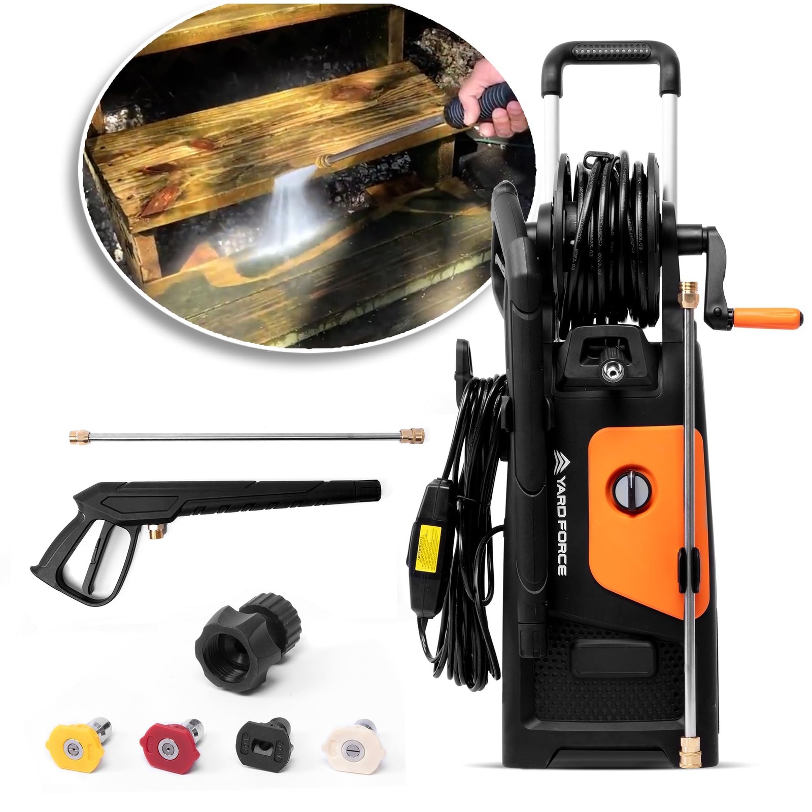 YardForce 2000 PSI 2.3 GPM Electric Pressure Washer with Detergent Tank