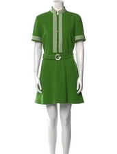 Green Gucci wool mini dress