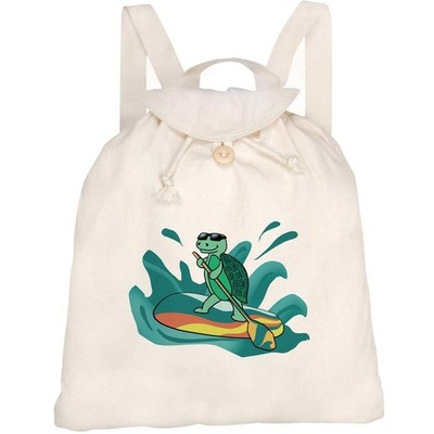 'Turtle Paddleboarding' Canvas Rucksack / Backpack (RK00033493)