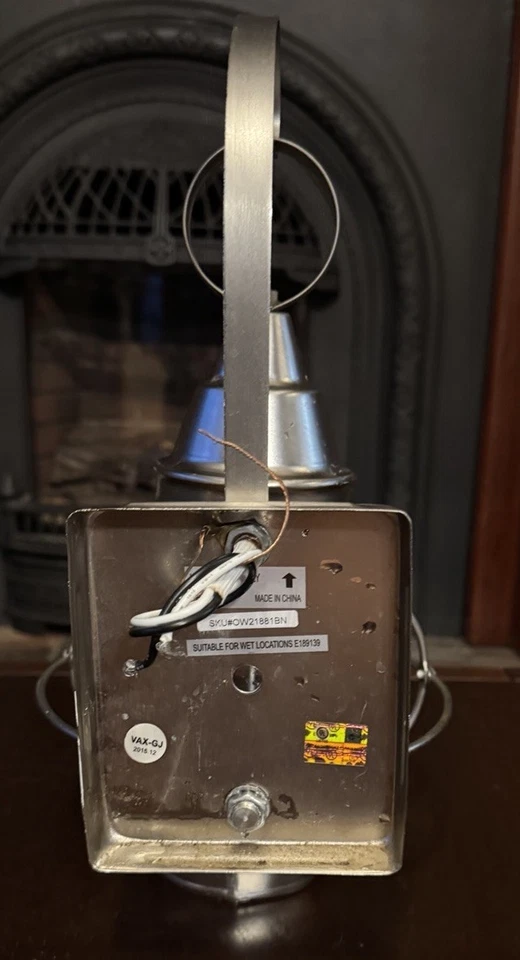 14'' X 8" Onion Lantern Wall Sconce Light Seeded Glass - Brushed Nickel - Image 3 of 4