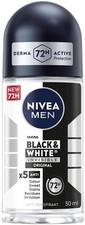 Image of NIVEA MEN Black & White Original Anti-Perspirant Roll On (50ml), 72hr Anti-Sweat