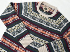 O'Hanlon Mills Multicolored Fair Isle Sweater Men  s Medium Lambswool Blend