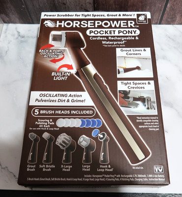 Horsepower Pocket Pony Power Scrubber Waterproof Cordless Pocket-Sized NEW