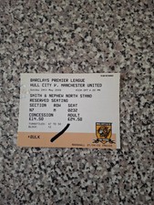 MATCH TICKET PREMIER LEAGUE HULL CITY V MAN UTD 24th may 2009