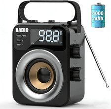 Portable Radio AM FM WB Sw,Bluetooth Digital Radios Built-In 4000Mah Rechargeabl