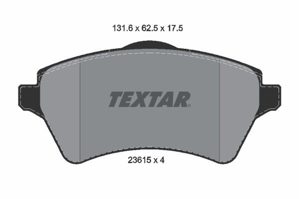 2361501 Textar Brake Pad Set, Disc Brake for Land Rover