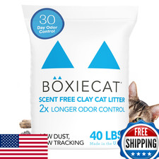 Boxie 40lb Clumping Cat Litter Unscented 30-Day Odor Control 99.9 Dust-Free