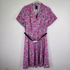 Disney Torrid Cheshire Cat Dress Womens 16 Swing Belted NEW Plus