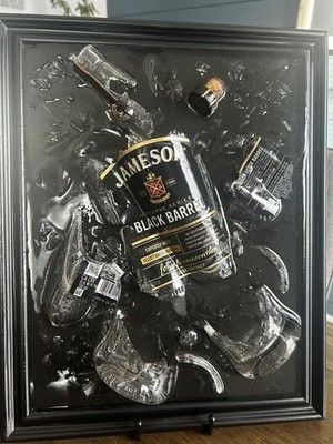 Jameson Whiskey  (Black Barrel) Broken Bottle Wall Art