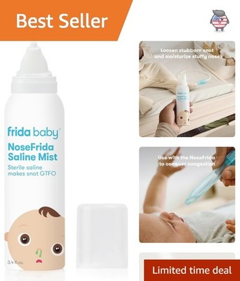 Dual-Use Baby Saline Nasal Spray, 3.4oz - Safe Allergy Relief for Infants