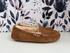 UGG Australia Suede Shearling Moccasin Loafers Slippers Chestnut Women  s Size 7