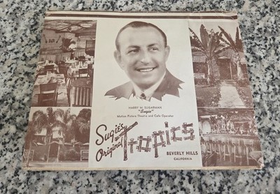 VNTG 40S BEVERLY HILLS TROPICS TIKI HARRY SUGARMAN SUGIE SOUVENIR PHOTO FOLDER