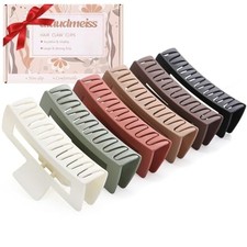 6 PCS 5 Inch Extra Large Claw Clips, Big Hair Clips for Thick Long Wine Red