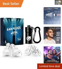 2 Pairs of High Fidelity Ear Plugs - 23 dB Noise Reduction for Concerts Sports
