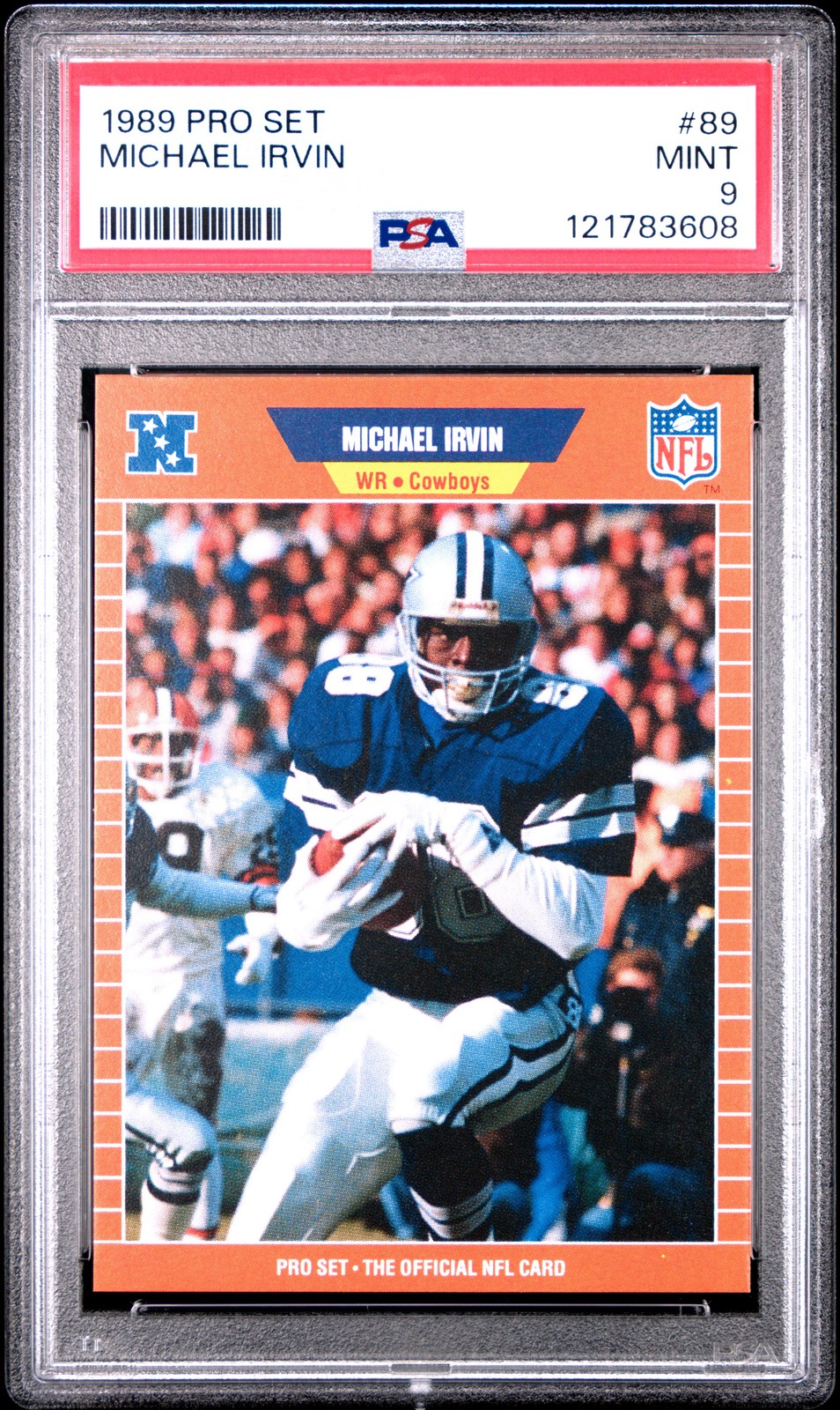 1989 PRO SET #89 MICHAEL IRVIN ROOKIE RC PSA 9