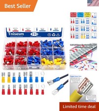 280Pcs Spade Connector,Crimp Connectors 2.8mm 4.8mm 6.3mm Male and Female Spa...