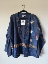 Marketplace India Unstructured Jacket Patchwork Global Boho Cotton Lagenlook Top