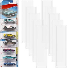 10x Clear Wall Mount Storage Display Case For Hot-Wheels Match-Box Packaged Cars