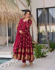Traditional Faux Georgette Salwar Kameez With Dupatta For Women  Girls