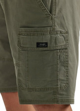 Men's Wrangler Relaxed Fit Cargo Shorts w Stretch Olive Tech Pocket ALL SIZES
