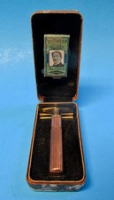 Vintage Gillette Fat Handle Tech Gold Tone Sa...