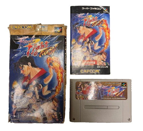 Super Famicom Final Fight Tough Rare Action Game With Box and Manual Japan