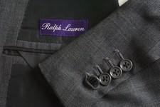 Ralph Lauren Purple Label RLPL Cashmere Blend Gray Plaid Sport Coat Jacket 39R