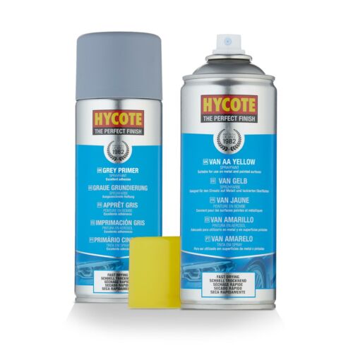 Hycote Automotive AA Van Yellow Spray Paint 400ml + Grey Primer 400ml Kit - Picture 1 of 1