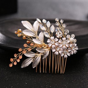 Fashion Jewelry Crystal Pearl Flower Wedding Bridal Hair Comb Pin