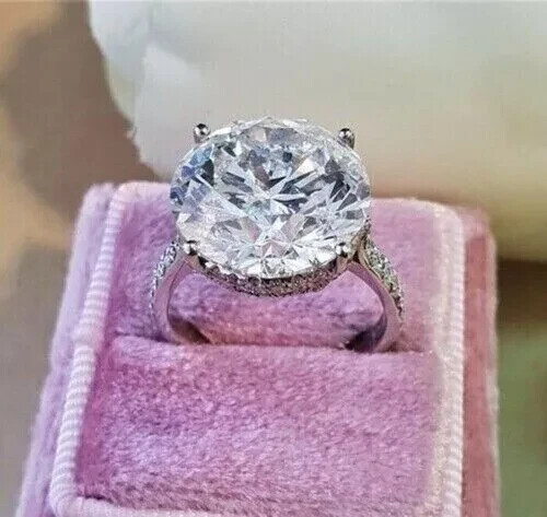 3.00Ct Round Cut Lab Created Diamond Engagement Ring 14K White Gold Finish - Picture 3 of 6