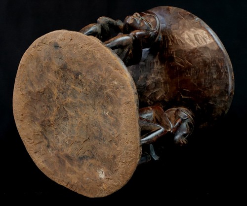 Art Africain Tribal African Stool - Tabouret à Cariatides Chokwe - 24,5 Cms - Photo 8 sur 9