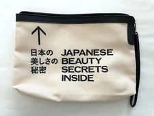 Shiseido Japanese Beauty Secrets Inside Canvas Cosmetic Pouch Clutch Bag