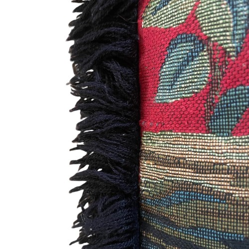 Exotic Tapestry Throw Pillow Leopard Jungle Accent Pillow Fringe Trim 14x14 - Picture 6 of 6