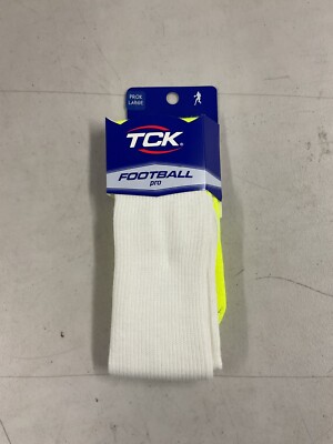 TCK Football Athletic socks, Bright Yellow/White. Large 9-12