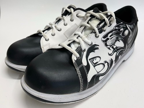 Brunswick Safari Men's Size 9M Bowling Shoes Black/White Lion Slide-Rite Sole