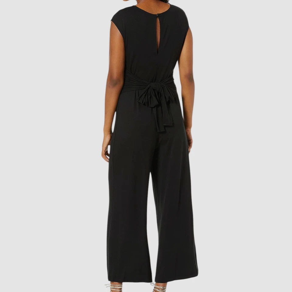 Mono Catherine Malandrino Mujer Negro Shayne Cintura Corbata Pierna Ancha Talla XL Foto 2 de 4