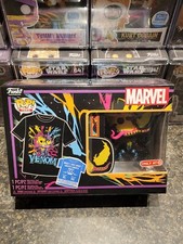 Marvel Funko Pop & Tee Eddie Brock Venom Black light Size X Large FAST SHIP
