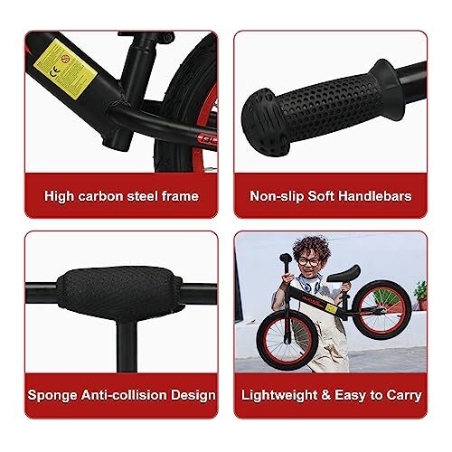 Bueuwe 16 inch Balance Bike for 4 5 6 7 8 Year Old Boys Girls No Pedal Kids B...