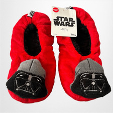 Star Wars Disney NWT Red with Black Darth Vader Children Slippers Size M/L 3-10