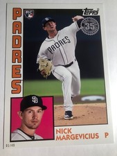 2019 Topps Update 1984 Jumbo 5x7 Nick Margevicius Padres RC 17 06/49