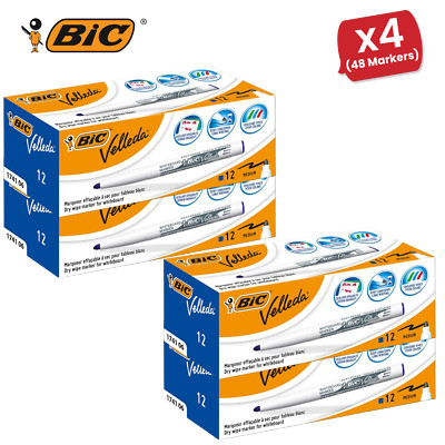BIC Velleda 1741 blaue Whiteboardmarker für glatte Whiteboard Schreibbox mit 12 Stück